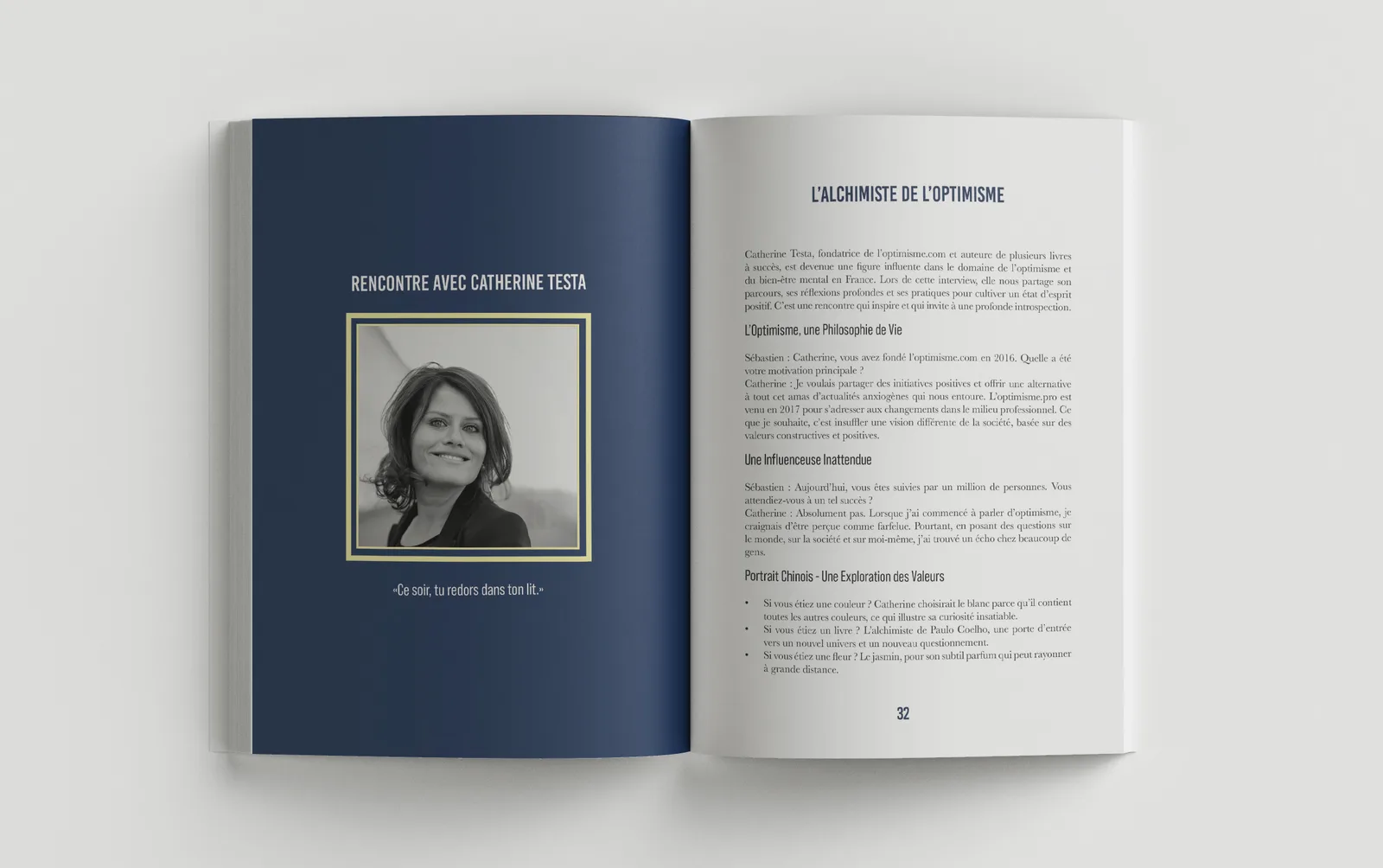 Pages 31 et 32 du livre : rencontre avec Catherine Testa