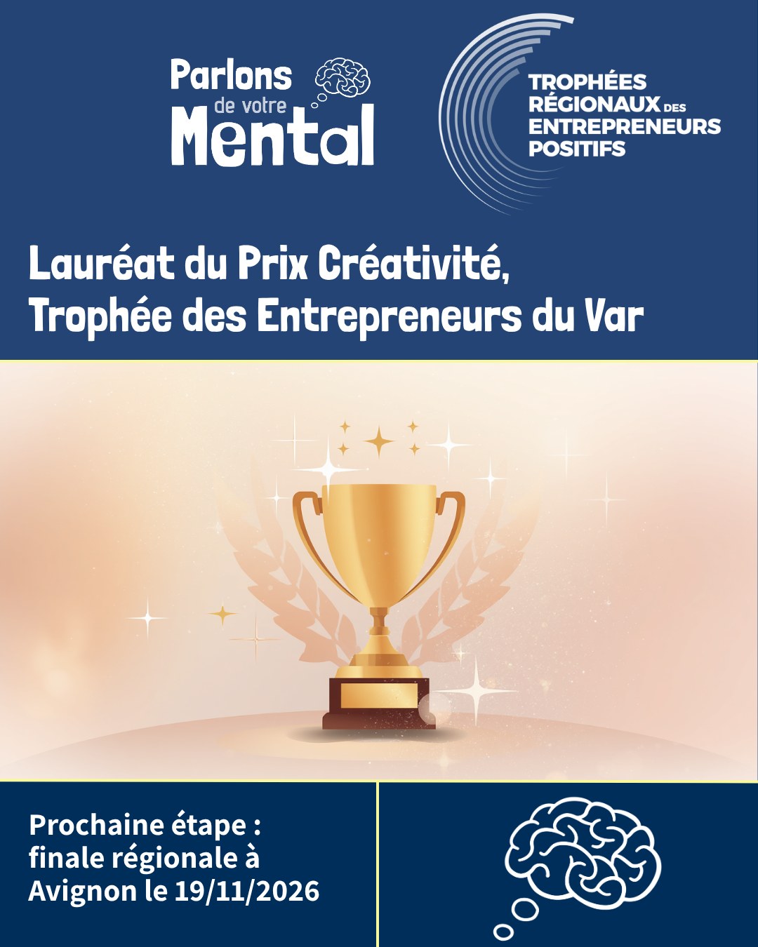 Parlons de votre mental, lauréat du Prix Créativité au Trophée des Entrepreneurs du Var 2026